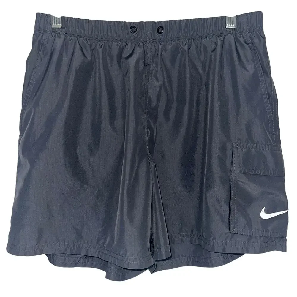 Nike Men’s Dark Grey Packable Cargo Pocket Volley Swim Shorts Size Large